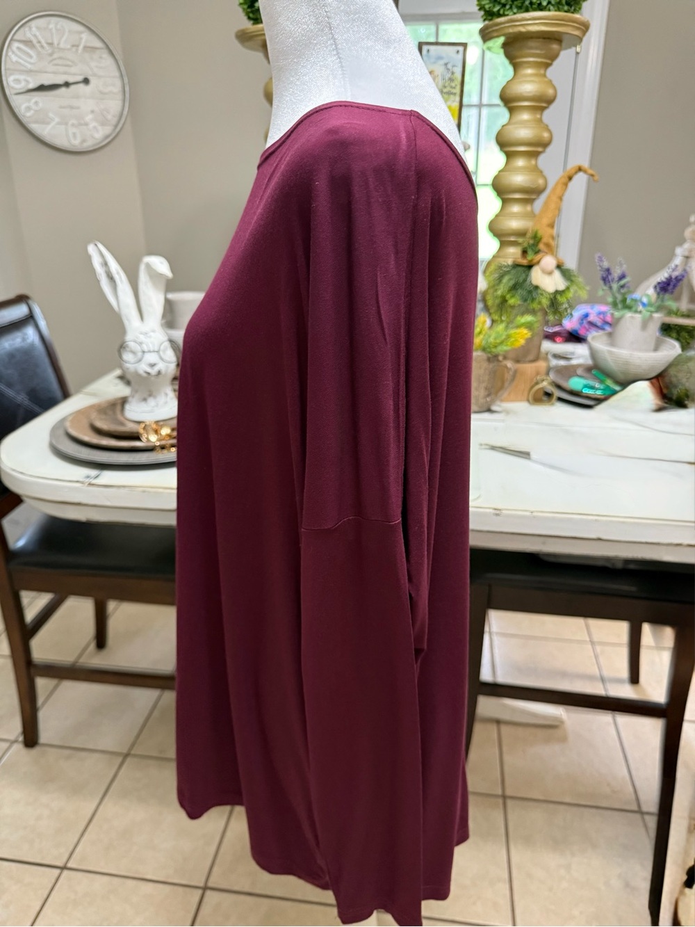Piko 1988 Long Sleeve Boatneck Top - Wine - Picture 3 of 4